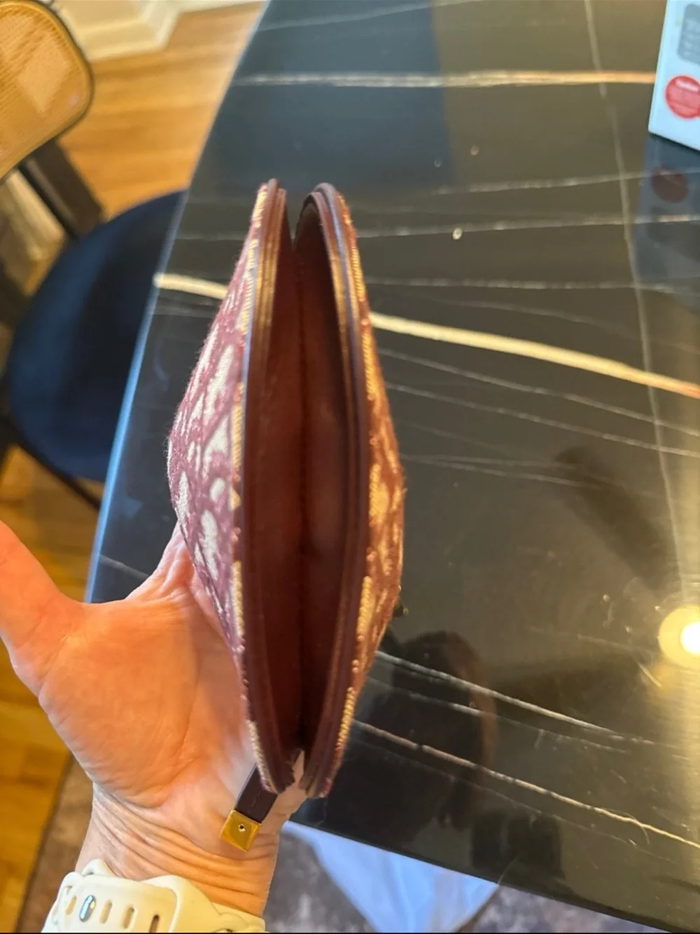 Dior Burgundy   Saddle coin purse